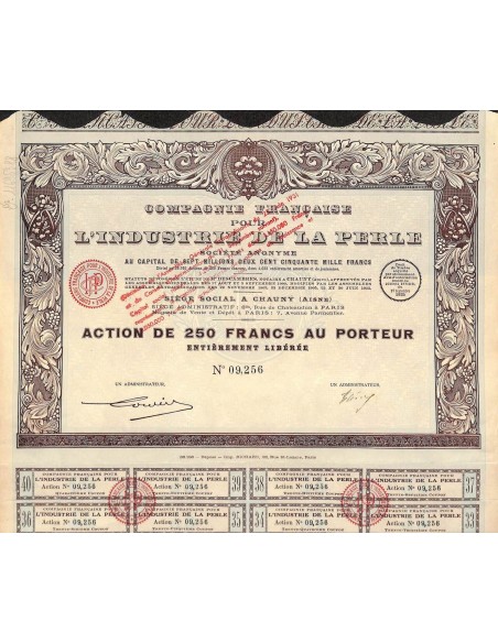 1925 - L'INDUSTRIE DE LA PERLE COMP. FRANC. POUR
