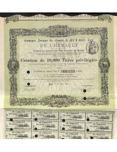 1890 - DE L'HERAULT COMP. ANON. DES CHEMINS DE FER...