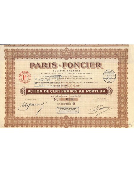 1929 - PARIS-FONCIER