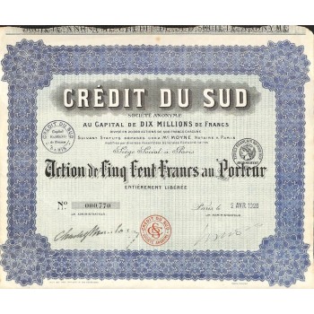 1926 - CREDIT DU SUD