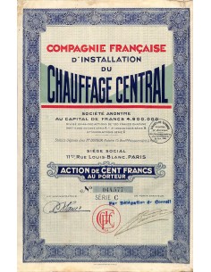 1930 - CHAUFFAGE CENTRAL COMP. FRANC. D'INSTALLATION DU