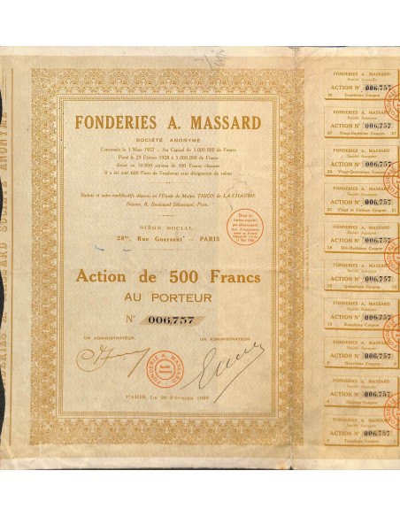 1928 - FONDERIES A. MASSARD