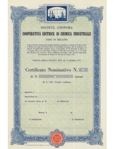 SOC.ANON. COOP. EDITRICE DI CHIMICA INDUSTRIALE - AZIONI MILANO 1925