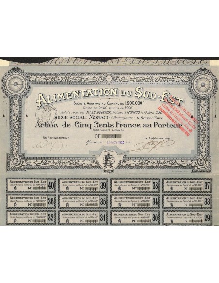 1920 - ALIMENTATION DU SUD-EST