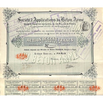 1912 - APPLICATIONS DU BETON ARMÉ SOC. D'