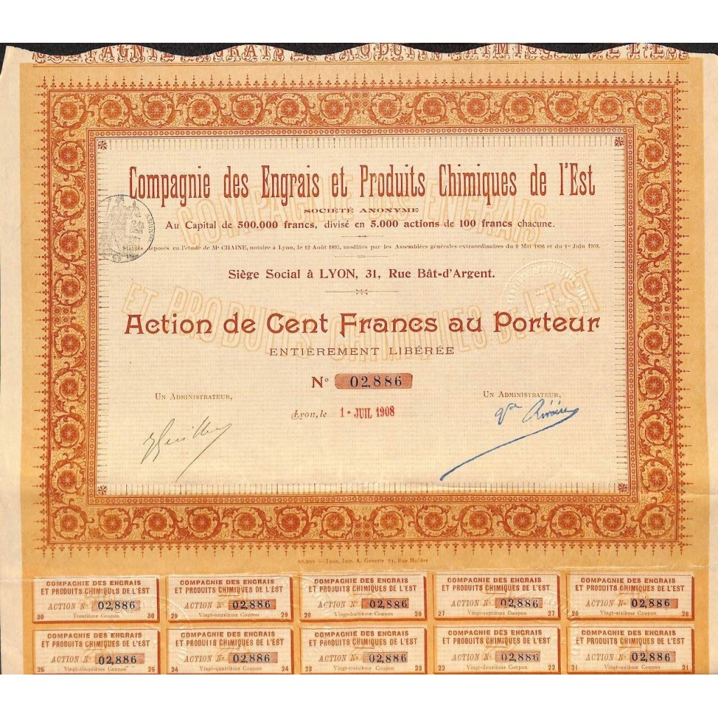 1908 - COMP. DES ENGRAIS ET PRODUITS CHIMIQUES...