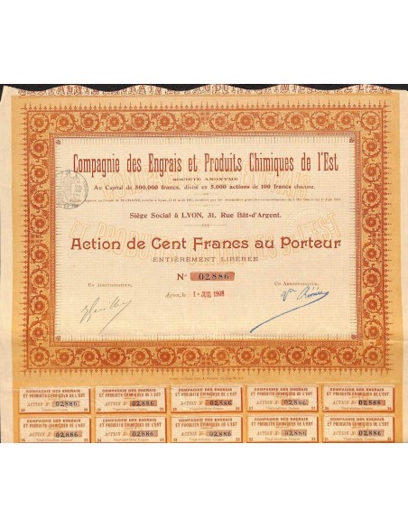 1908 - COMP. DES ENGRAIS ET PRODUITS CHIMIQUES DE L'EST