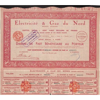 1930 - ELECTRICITÉ ET GAZ DU NORD