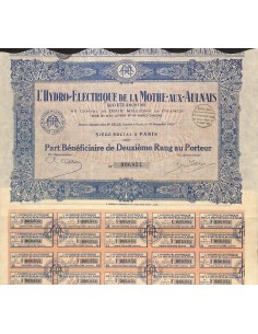 1930 - L'HYDRO-ELECTRIQUE DE LA MOTHE-AUX-AULNAIS