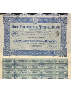 1928 - L'HYDRO-ELECTRIQUE DE LA MOTHE-AUX-AULNAIS