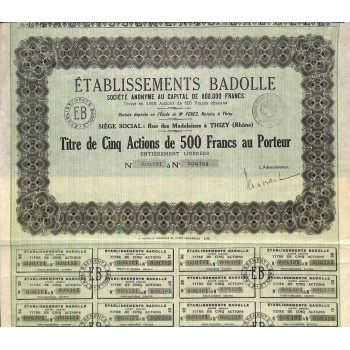 ETABLISSEMENTS BADOLLE