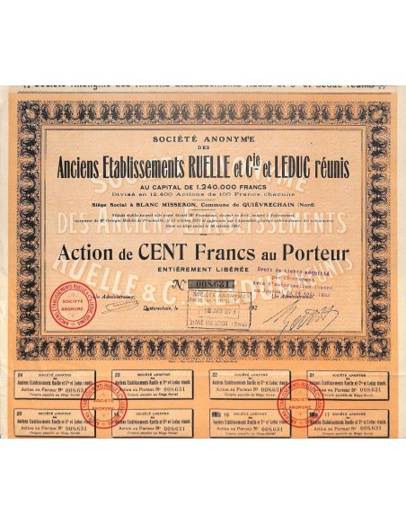 1929 - ANCIENS ETABLISSEMENTS RUELLE ET C.IE ET LEDUC REUNIS