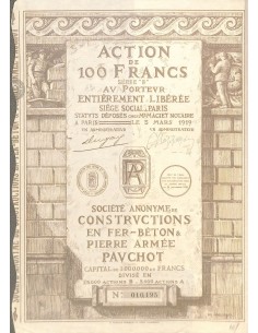 1928 - CONSTRUCTIONS EN FER BETON ET PIERRE ARMÉE PAUCHOT