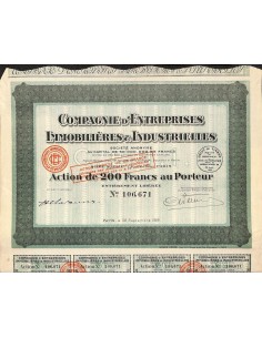 1929 - COMP. D'ENTREPRISES IMMOBILIERES ET INDUSTRIELLES