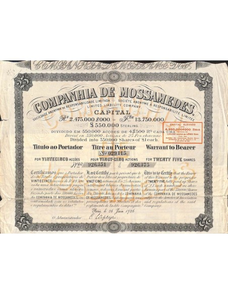 1926 - COMPANHIA DE MOSSAMEDES