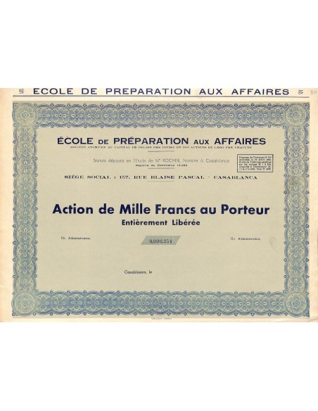 1950 - ECOLE DE PREPARATION AUX AFFAIRES