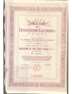 1930 - CONCESSIONS ET EXPLOITATIONS ELECTRIQUES
