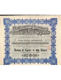 1918 - ETABLISSEMENTS CERAMIQUES ET CARRIERES DE GRES DE...