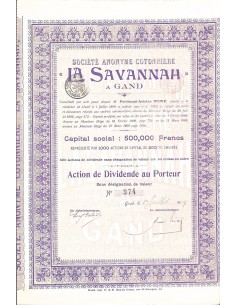 1909 - LA SAVANNAH A GAND SOC. ANON. COTONNIERE