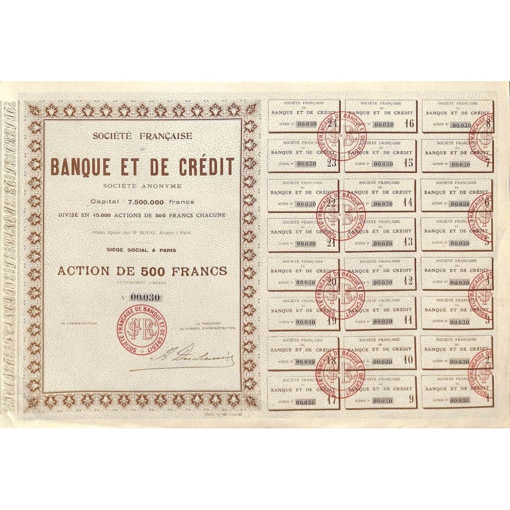 BANQUE ET DE CREDIT SOC. FRANCAISE DE