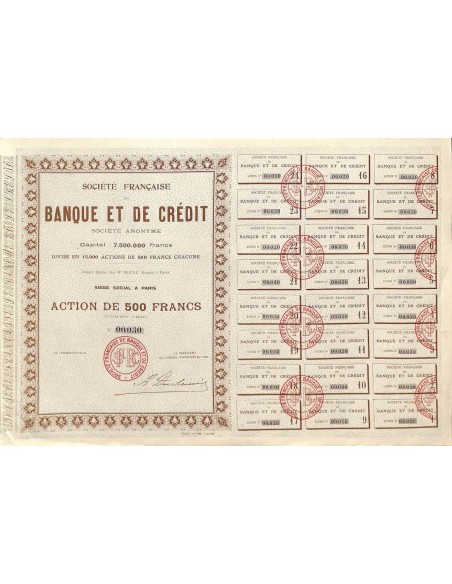 BANQUE ET DE CREDIT SOC. FRANCAISE DE