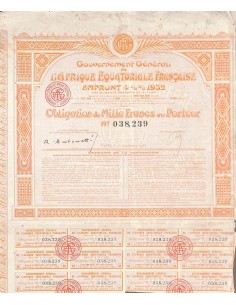 1932 - GOUVERNEMENT GEN. DE L'AFRIQUE EQUATORIALE FRANCAISE