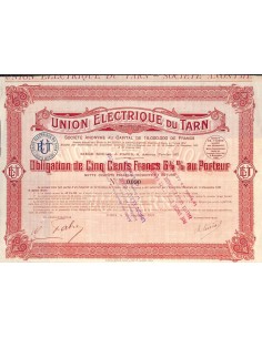 1922 - UNION ELECTRIQUE DU TARN