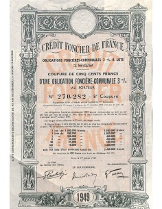 1949 - CREDIT FONCIER DE FRANCE (500 FRANCHI)