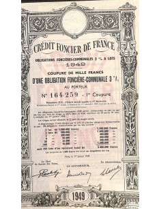 1949 - CREDIT FONCIER DE FRANCE (1000 FRANCHI)