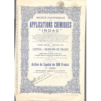 1929 - APPLICATIONS CHIMIQUES INDAC