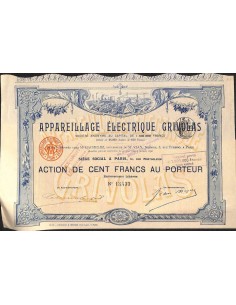 1896 - APPAREILLAGE ELECTRIQUE GRIVOLAS