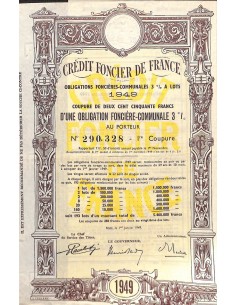 1949 - CREDIT FONCIER DE FRANCE (250 FRANCHI)