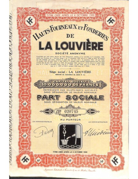 1950 - HAUTS-FORNEAUX ET FONDERIES DE LA LOUVIERE