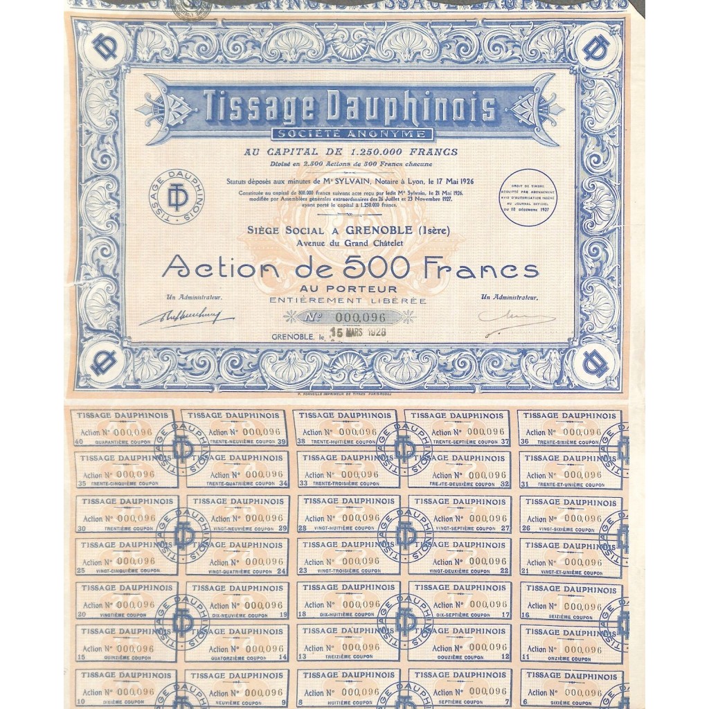 1928 - TISSAGE DAUPHINOIS