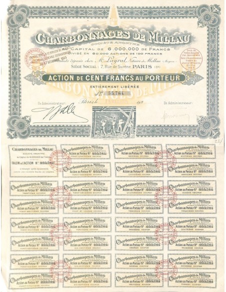 1925 - CHARBONNAGES DE MILLAU