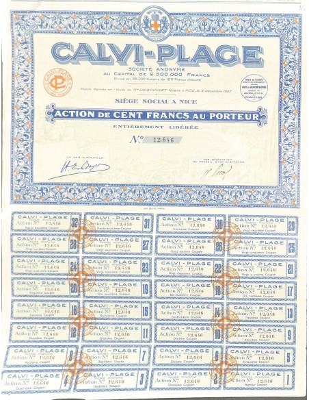 1927 - CALVI-PLAGE