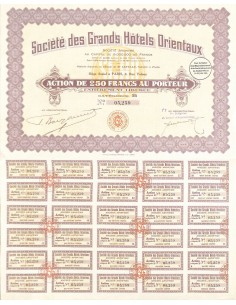 1928 - GRANDS HOTELS ORIENTAUX SOC. DES