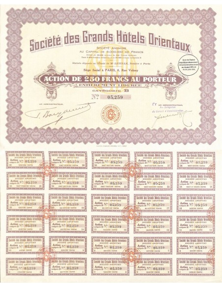 1928 - GRANDS HOTELS ORIENTAUX SOC. DES