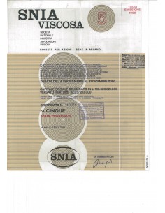 SOC. NAZ. INDUSTRIA APPLICAZIONI SNIA VISCOSA - 5 AZIONE MILANO 1980