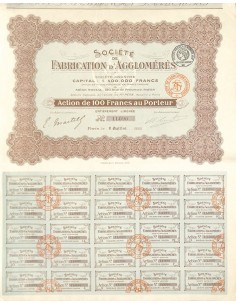 1920 - FABRICATION D'AGGLOMERES SOC. DE