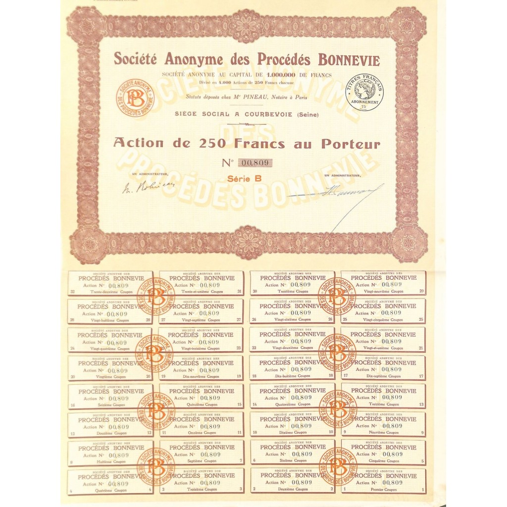 1900 - BONNEVIE SOC. ANON. DES PROCEDES