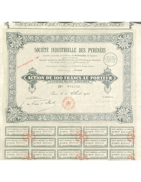 1928 - INDUSTRIELLE DES PYRÉNÉES SOC.