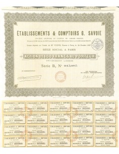 1927 - ETABLISSEMENTS ET COMPTOIRS G. SAVOIE