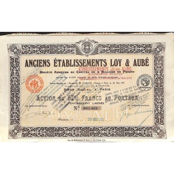 1927 - ANCIENS ETABLISSEMENTS LOY ET AUBÉ