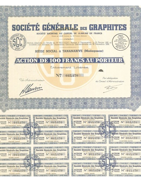 1938 - GENERALE DES GRAPHITES SOC.