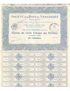 1925 - BOIS DE SASSANDRA SOC. DES