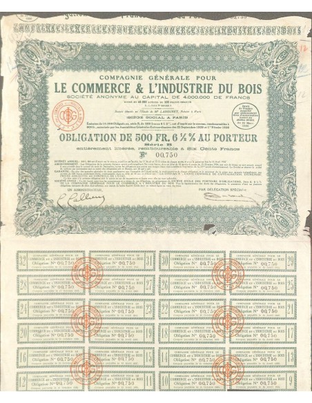 1930 - LE COMMERCE ET L'INDUSTRIE DU BOIS