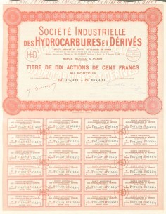 1924 - INDUSTRIELLE DES HYDROCARBURES ET DERIVÉS SOC.