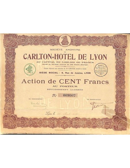 1931 - CARLTON-HOTEL DE LYON