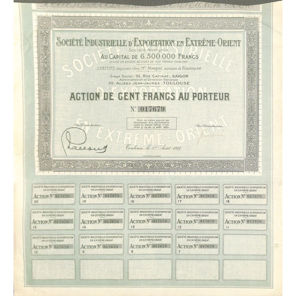 1927 - INDUSTRIELLE D'EXPORTATION EN...